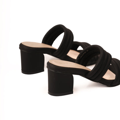 Padded Strap Heels by Miss Suri - Black