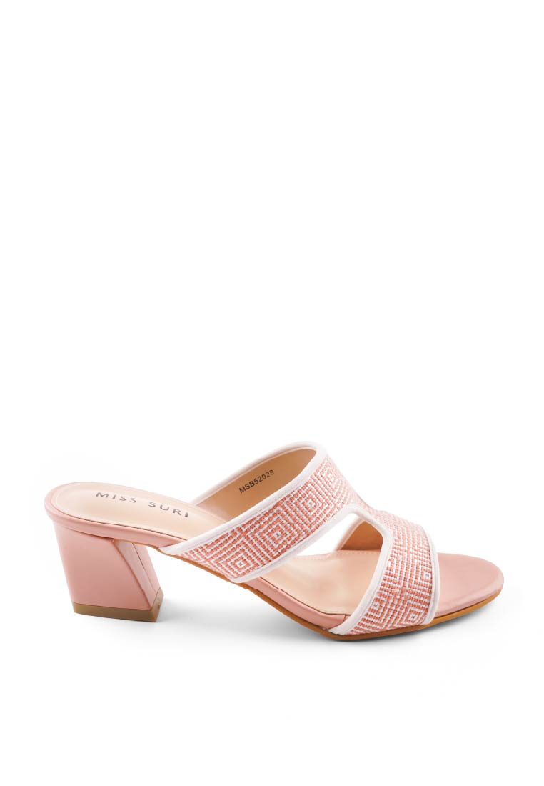 Talia Soft Grid Heels by Miss Suri - Brown