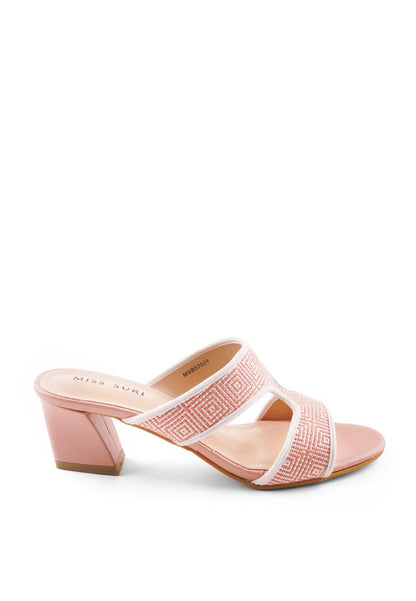 Talia Soft Grid Heels by Miss Suri - Brown