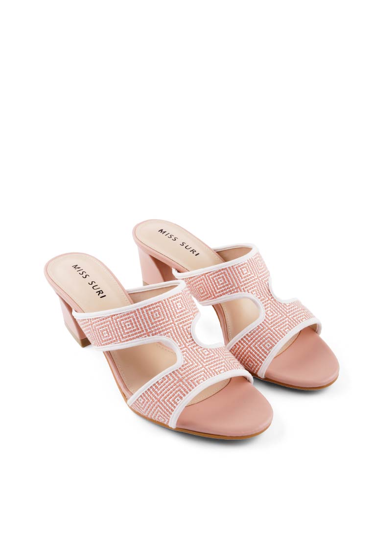 Talia Soft Grid Heels by Miss Suri - Brown