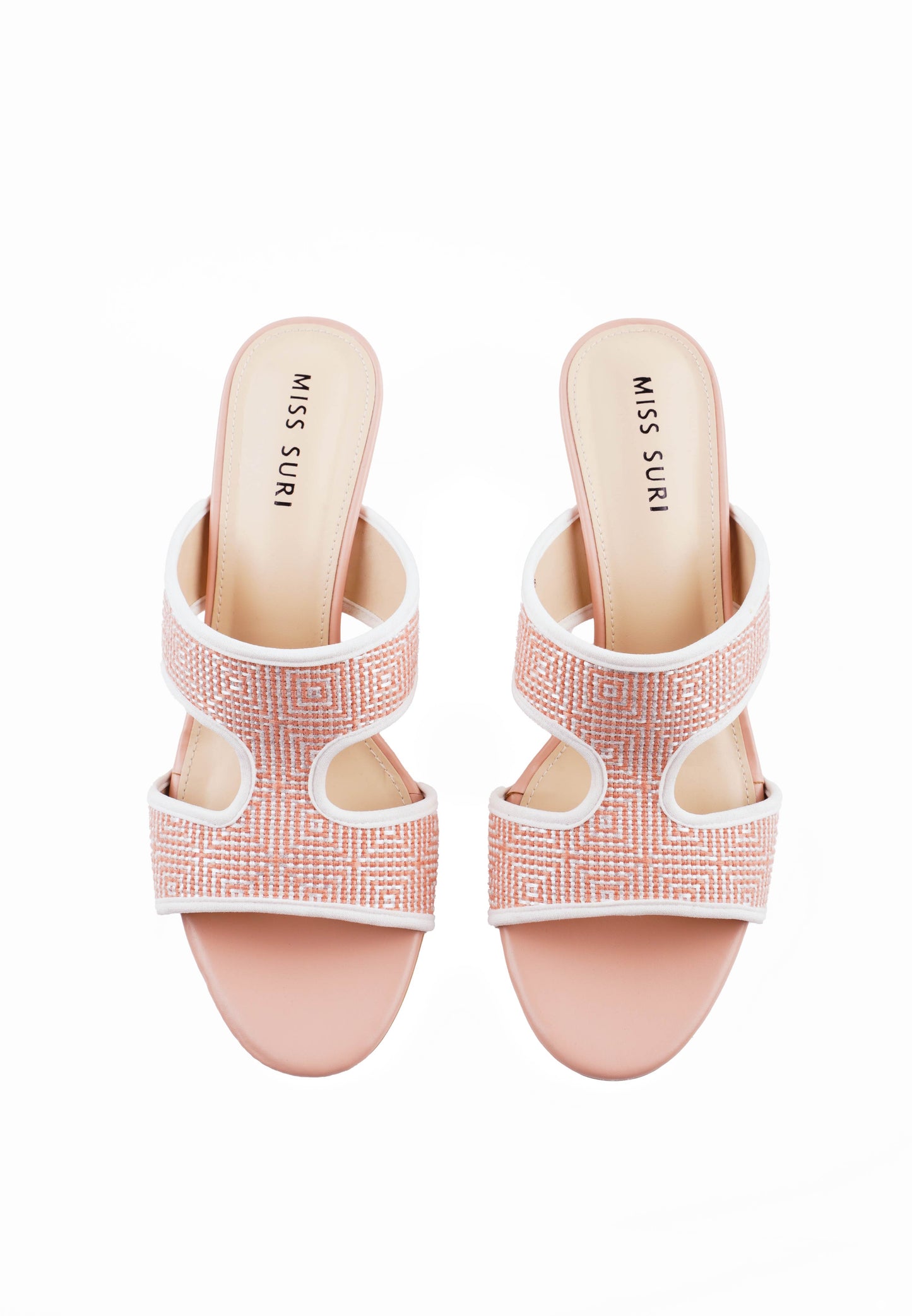 Talia Soft Grid Heels by Miss Suri - Brown