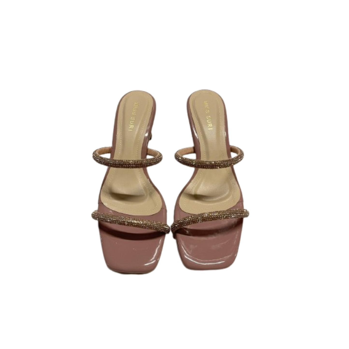 Glitter Strap Heels by IntanSuri - Brown