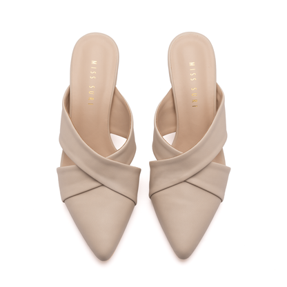 Pointy Mule Heels by Miss Suri - Nude